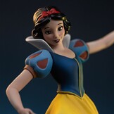 Figurine: Snowwhite and the Seven Dwarfs - Art Scale, Statue, 1/10, Snow White and Dopey, 21 cm