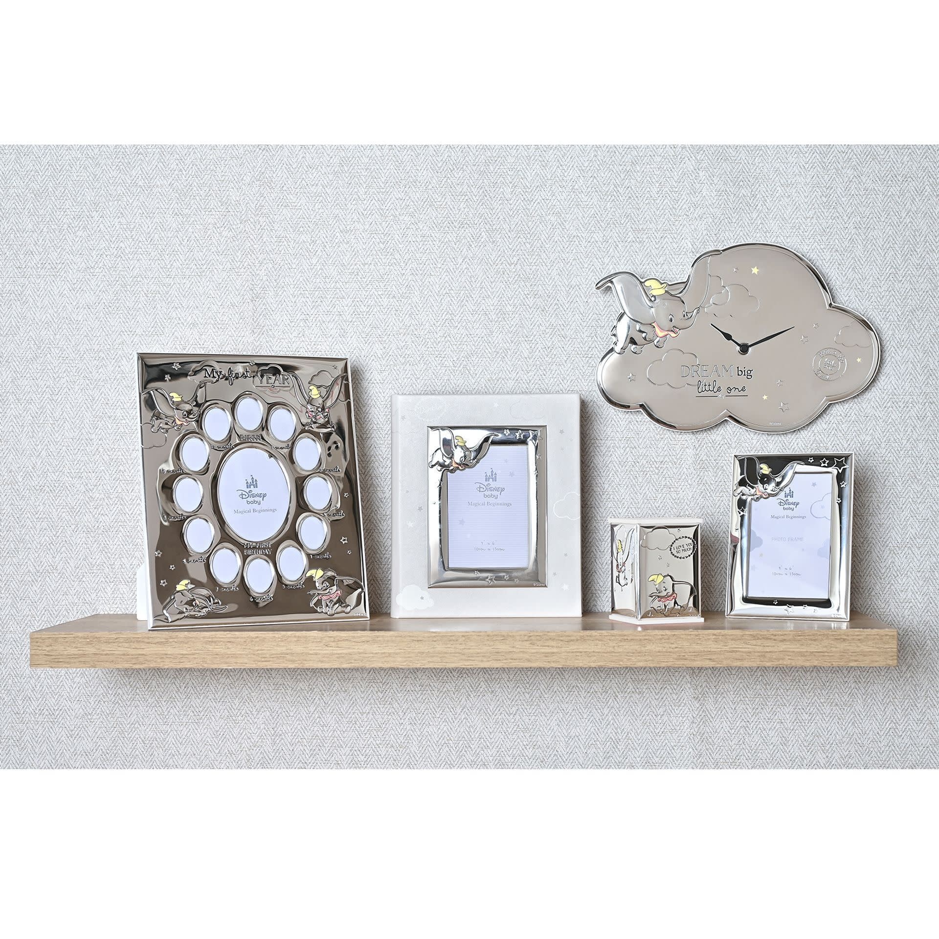 Wandklok: Dumbo - Silver