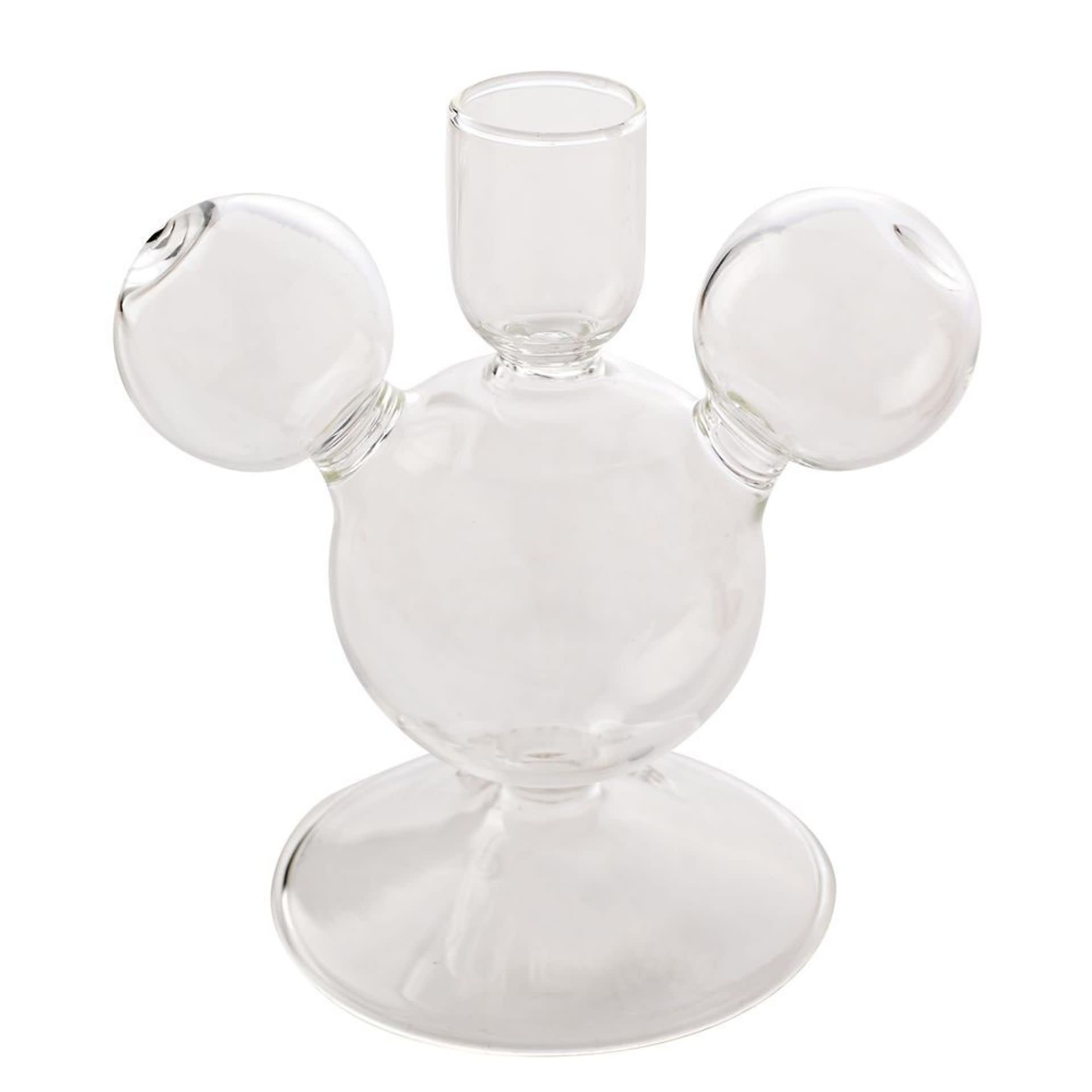 2 Kaarsenhouders: Mickey-vormige glas