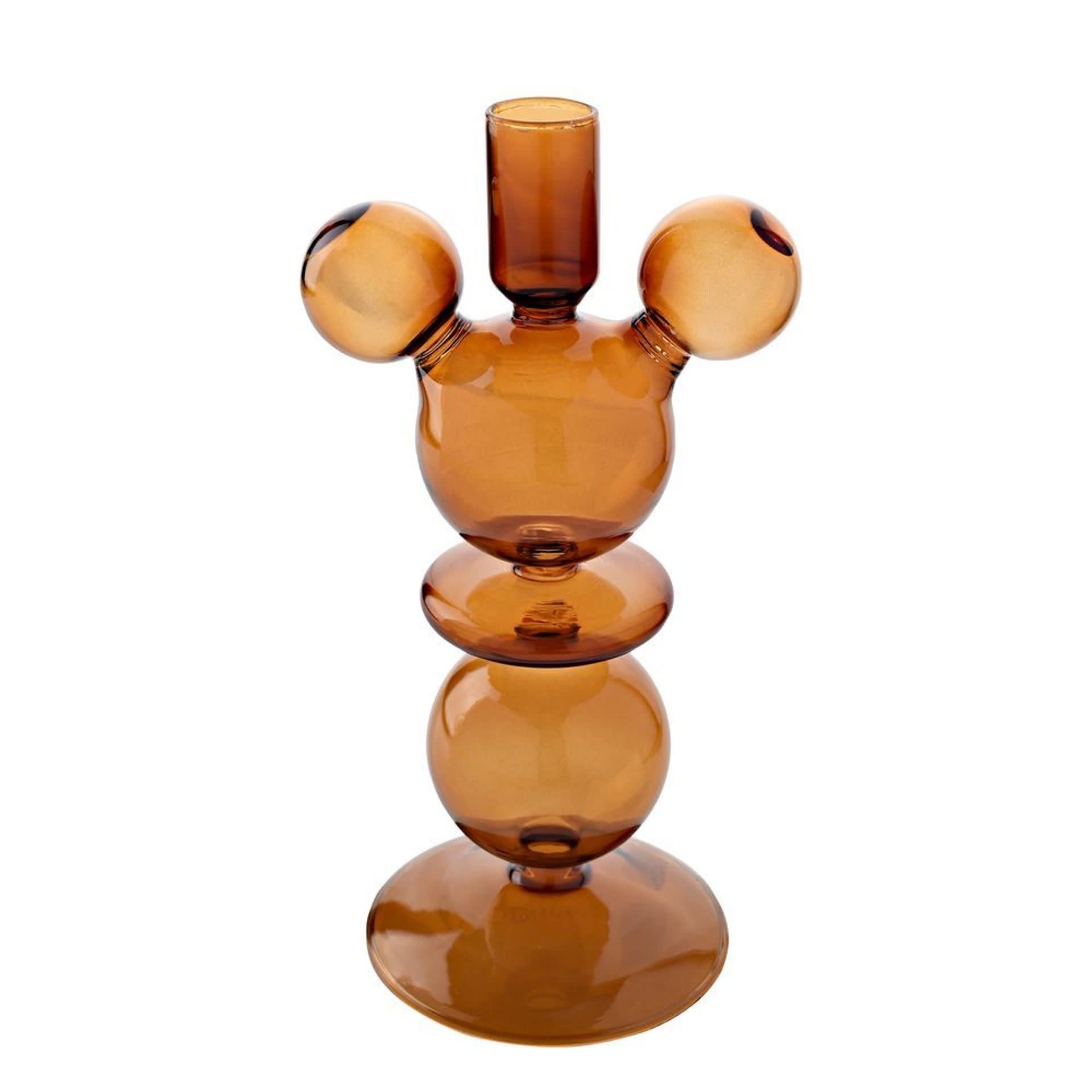 2 Kaarsenhouders: Mickey-vormige glas