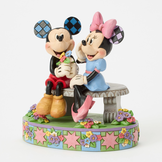 Figurine: A Blooming Romance  - (Mickey & Minnie on Spring Bench)