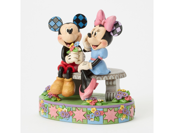 Figurine: A Blooming Romance  - (Mickey & Minnie on Spring Bench)