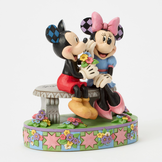 Figurine: A Blooming Romance  - (Mickey & Minnie on Spring Bench)