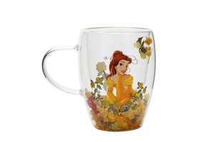 Theeglas: Belle - Disney Pastel Princess Floral Decorative Glass Mug