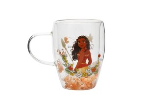 Theeglas: Moana - Disney Pastel Princess Floral Decorative Glass Mug