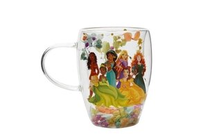 Theeglas: Prinsessen - Disney Pastel Princess Floral Decorative Glass Mug