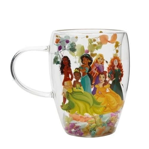 Theeglas: Prinsessen - Disney Pastel Princess Floral Decorative Glass Mug