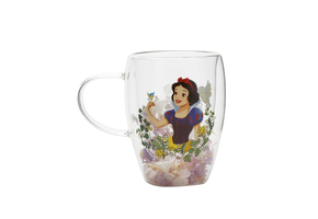 Theeglas: Snowwhite - Disney Pastel Princess Floral Decorative Glass Mug