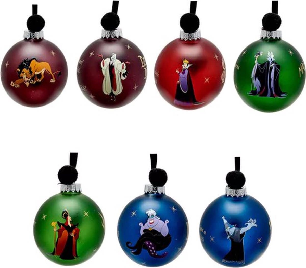 Kerstballen: Villains - Set van 7