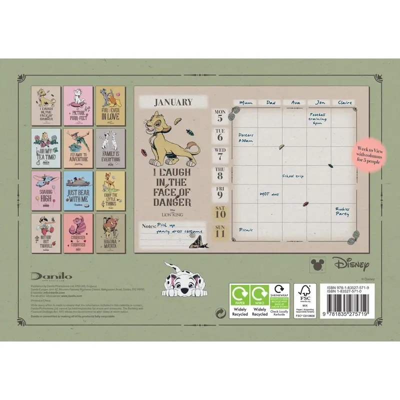 Planner:  A4 Familieplanner Disney 2026