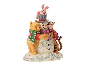 Figurine: Pooh & Friends (hugging Snowman ) - A Chilly Creation