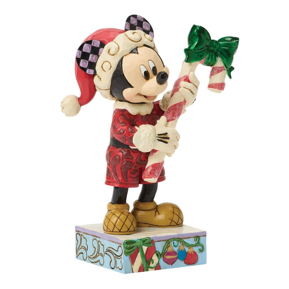 Figurine: Mickey with Candy Cane - Peppermint Magic