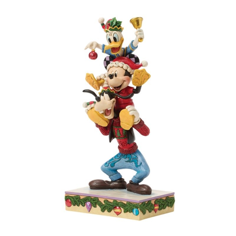 Figurine: Mickey, Donald and Goofy stacked - A Holiday Pile Up