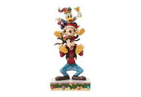 Figurine: A Holiday Pile Up - (Mickey, Donald and Goofy Stacked)