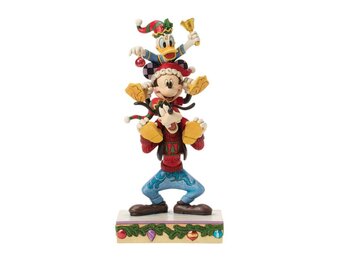 Figurine: Mickey, Donald and Goofy stacked - A Holiday Pile Up