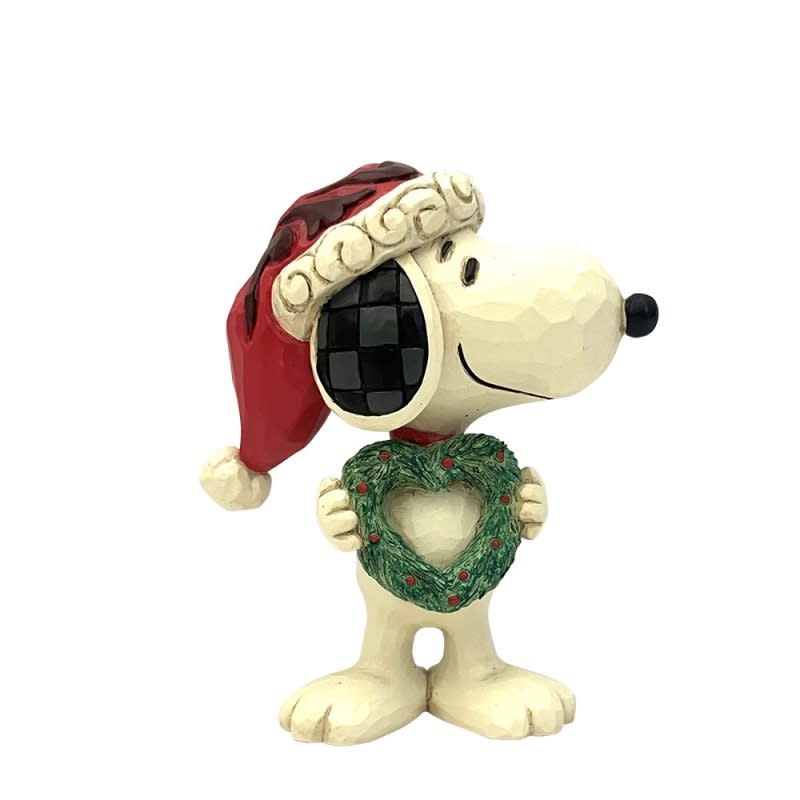 Mini Figurine - Snoopy - with Heart Wreath