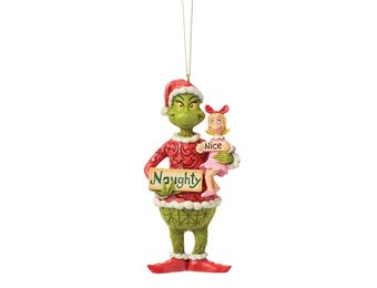 Ornament: The Grinch and Cindy-Lou with Sign Hanging Ornament