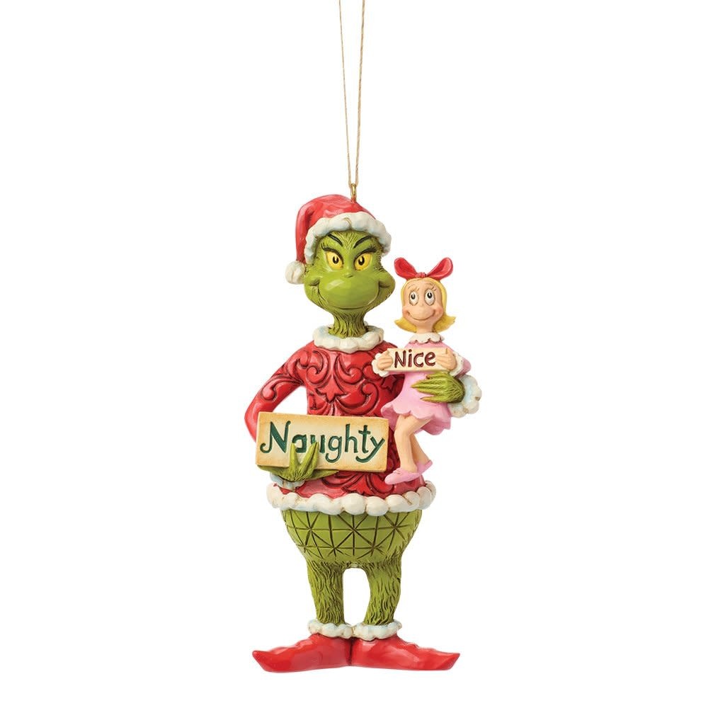 Ornament: The Grinch and Cindy-Lou with Sign Hanging Ornament