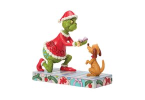 Figurine: The Grinch Giving Max a Bone - The Grinch by Jim Shore