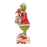 Figurine: The Grinch & Max -  Holding Gift Popping Out