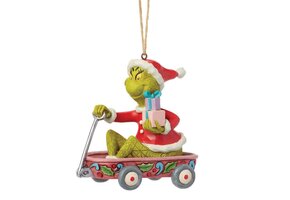 Hanging Ornament: The Grinch - in Wagon