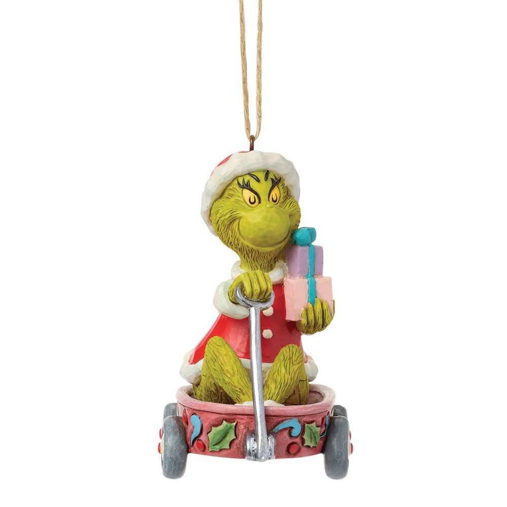 Hanging Ornament: The Grinch - in Wagon
