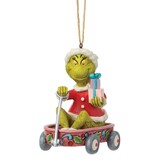 Hanging Ornament: The Grinch - in Wagon