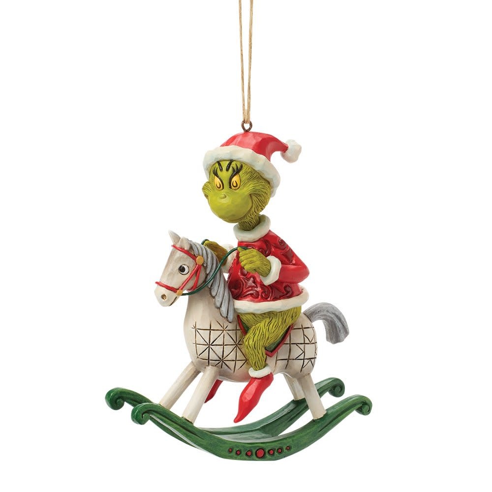 Ornament: The Grinch on Rocking Horse Hanging Ornament