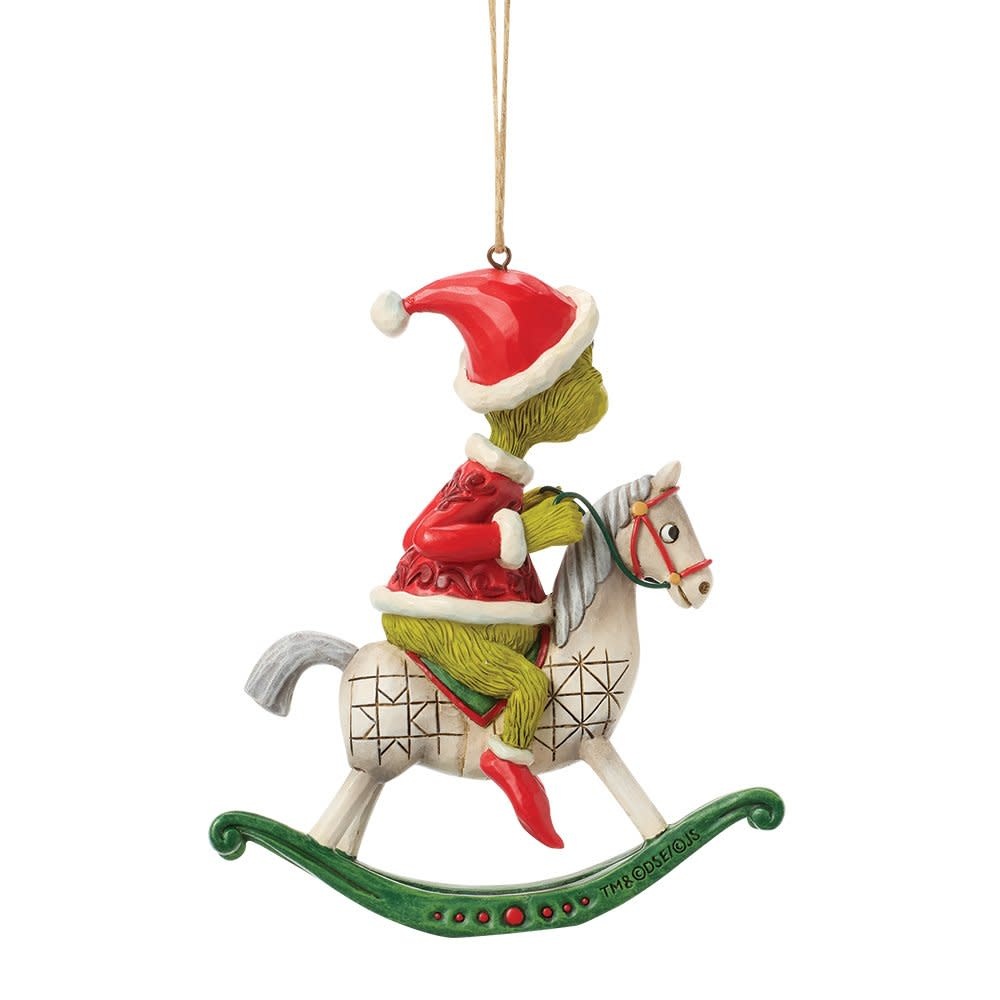 Hanging Ornament: The Grinch - on Rocking Horse