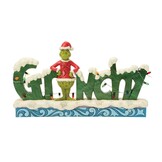 Figurine: The Grinch with 'Grinchy' Sign