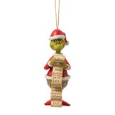 Ornament: The Grinch with Lists Hanging Ornament