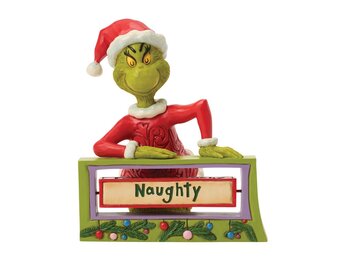 Figurine: The Grinch with Rotating Sign
