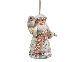 Ornament: White Woodland Santa