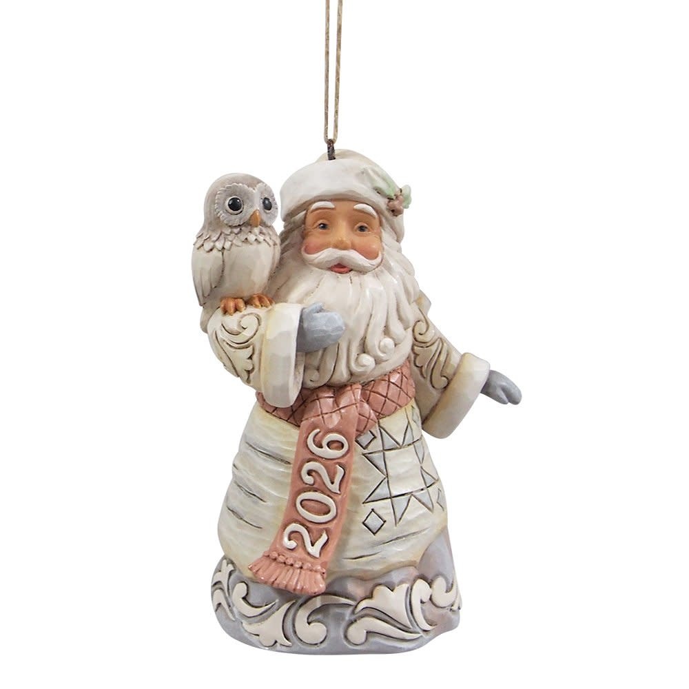 Ornament: White Woodland Santa
