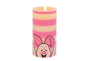 Kaars: Piglet-White and Pink Striped LED Candle