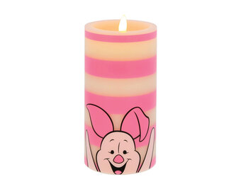 Kaars: Piglet-White and Pink Striped LED Candle