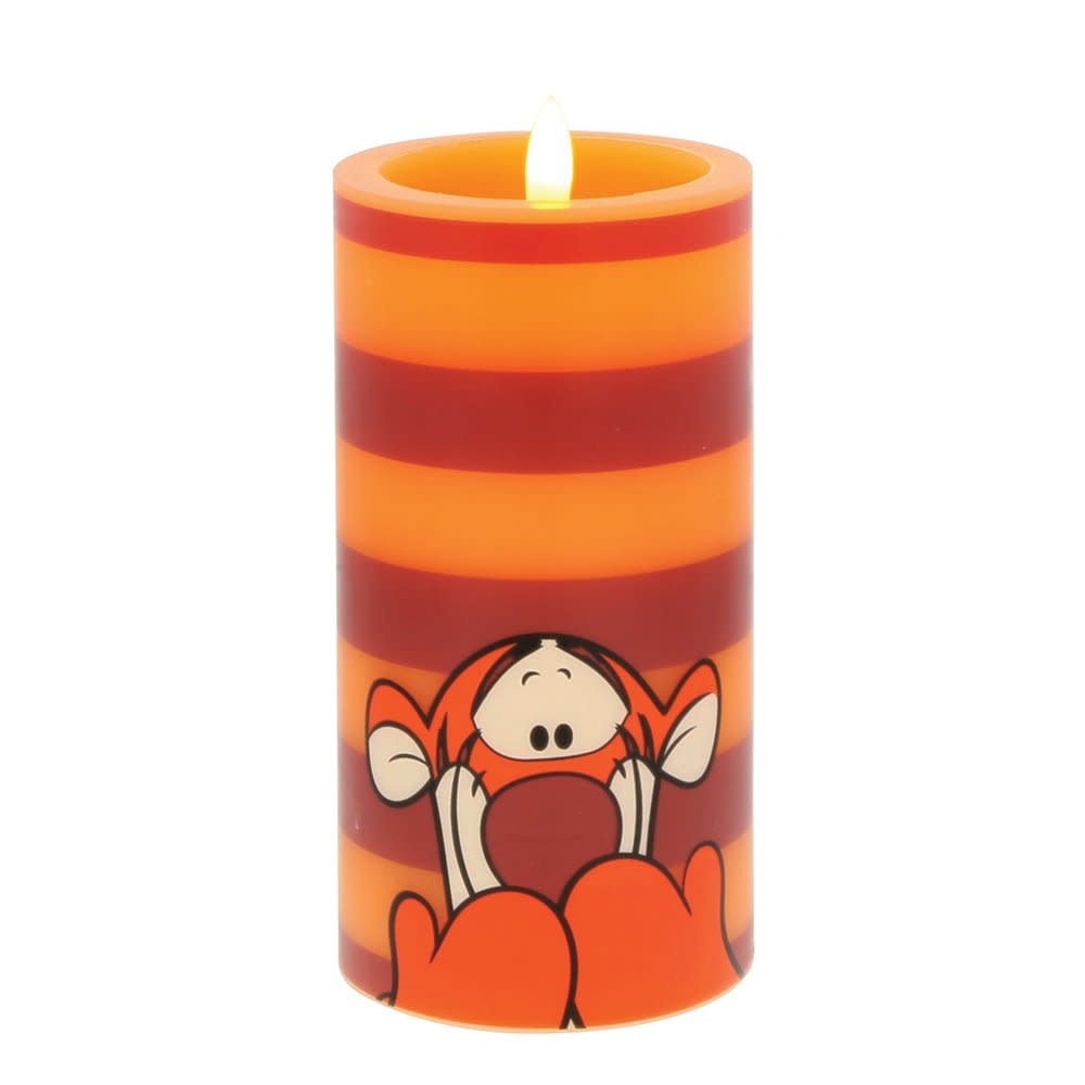 Kaars: Tigger- Red and Orange Striped LED Candle