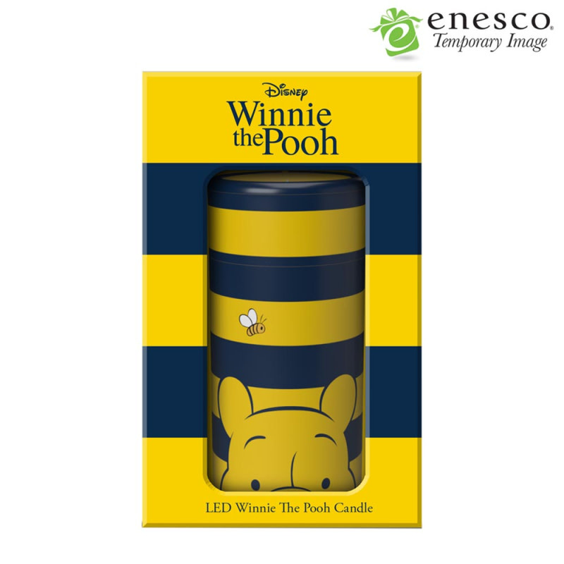 Kaars: Winnie The Pooh -  Blue and Yellow Striped LED Candle