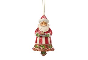 Ornament: Gingerbread Santa Bell Hanging Ornament.