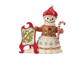 Figurine: Gingerbread Snowman with Sign.