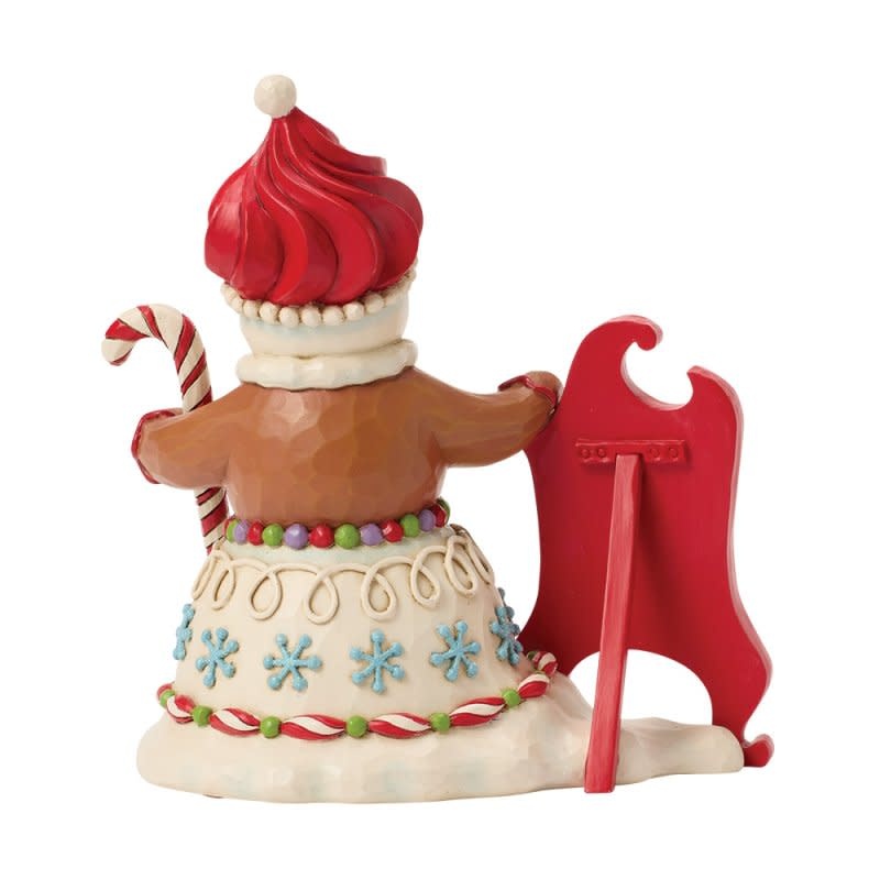Figurine: Gingerbread Snowman with Sign.
