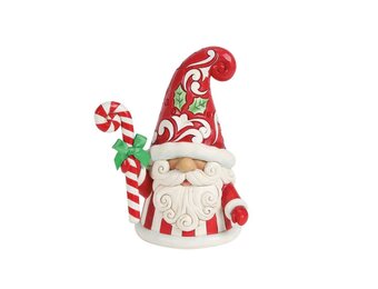 Figurine: Gnome With Large Candy Cane.