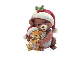 Figurine: Hugging Dog and Cat