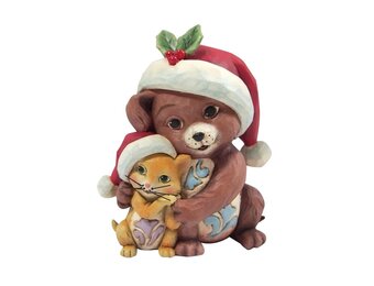 Figurine: Hugging Dog and Cat