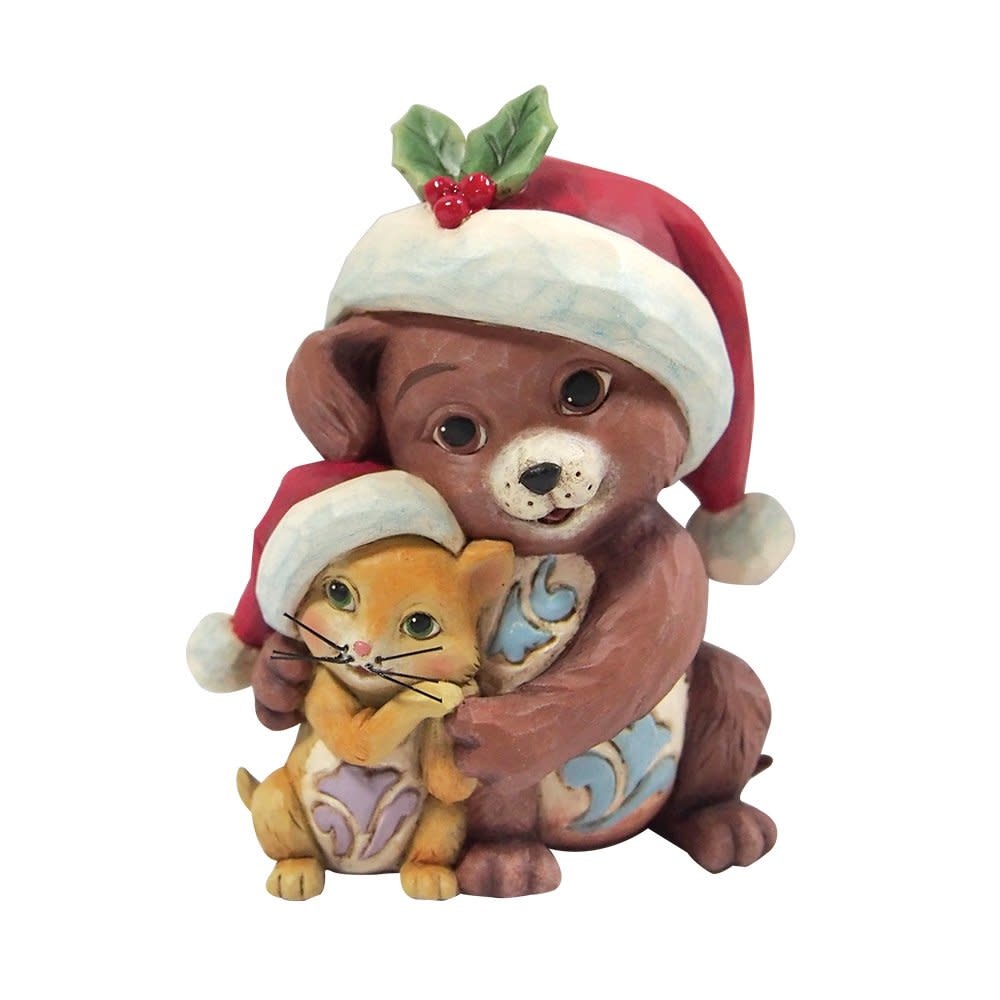 Figurine: Hugging Dog and Cat