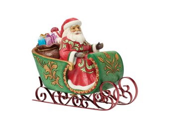 Figurine: Santa in a Musical Sleigh