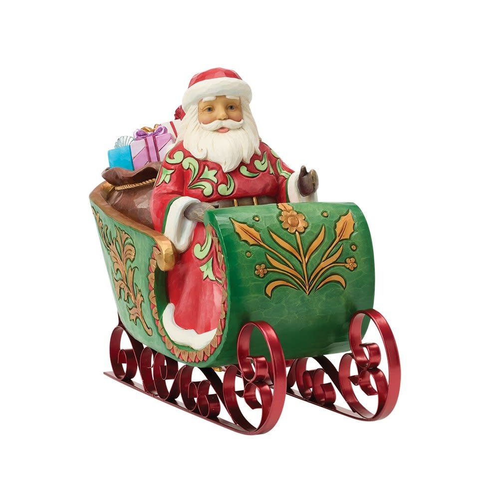 Figurine: Santa in a Musical Sleigh