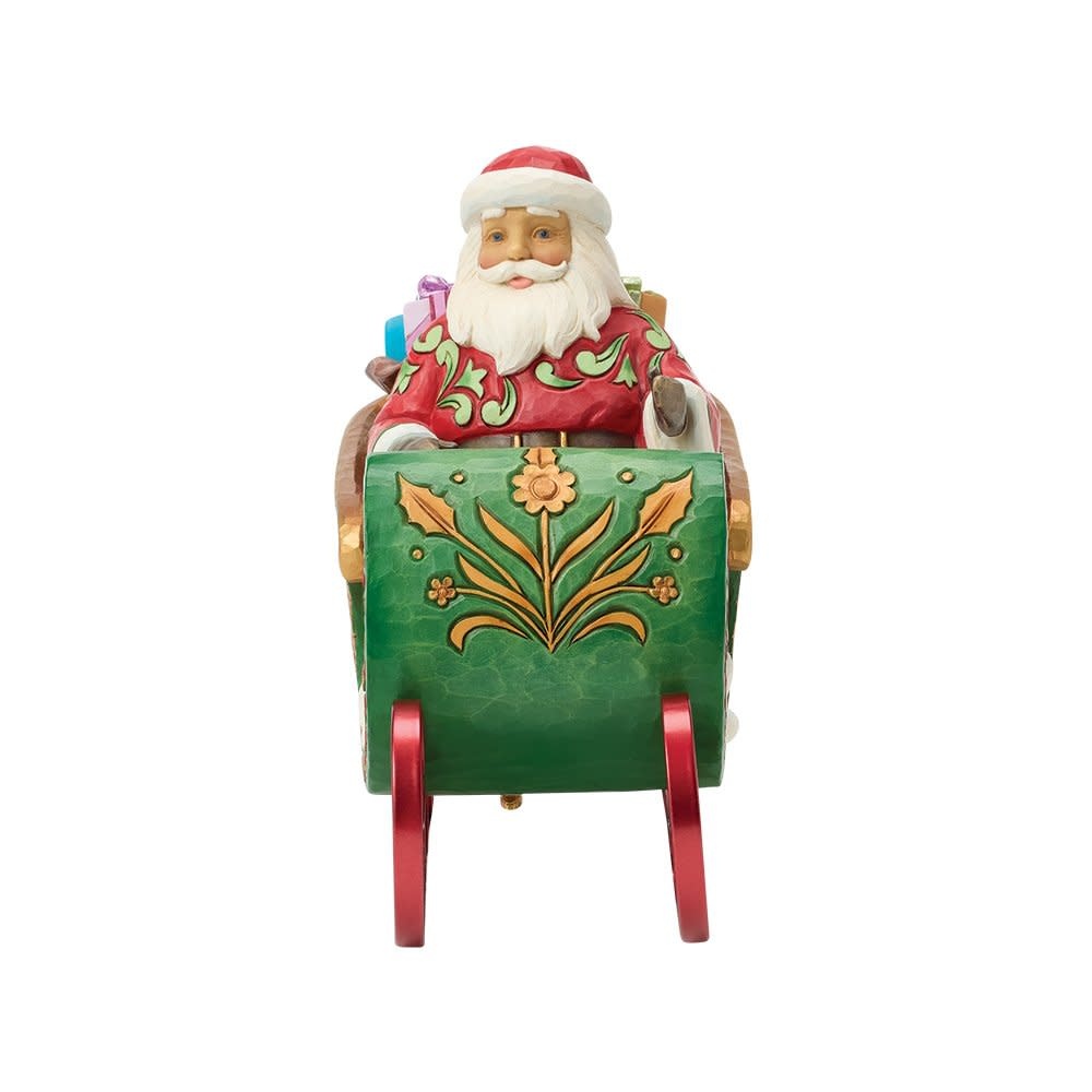 Figurine: Santa in a Musical Sleigh
