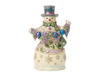Figurine: Purple Snowman Figurine by Heartwood Creek