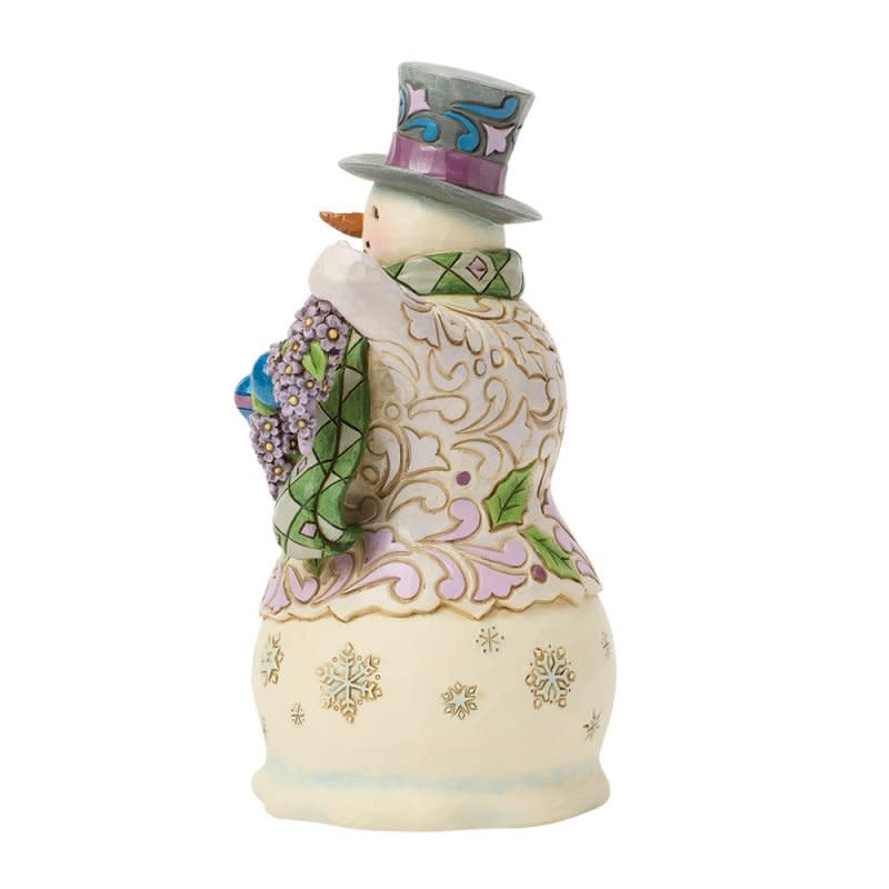 Figurine: Purple Snowman Figurine by Heartwood Creek
